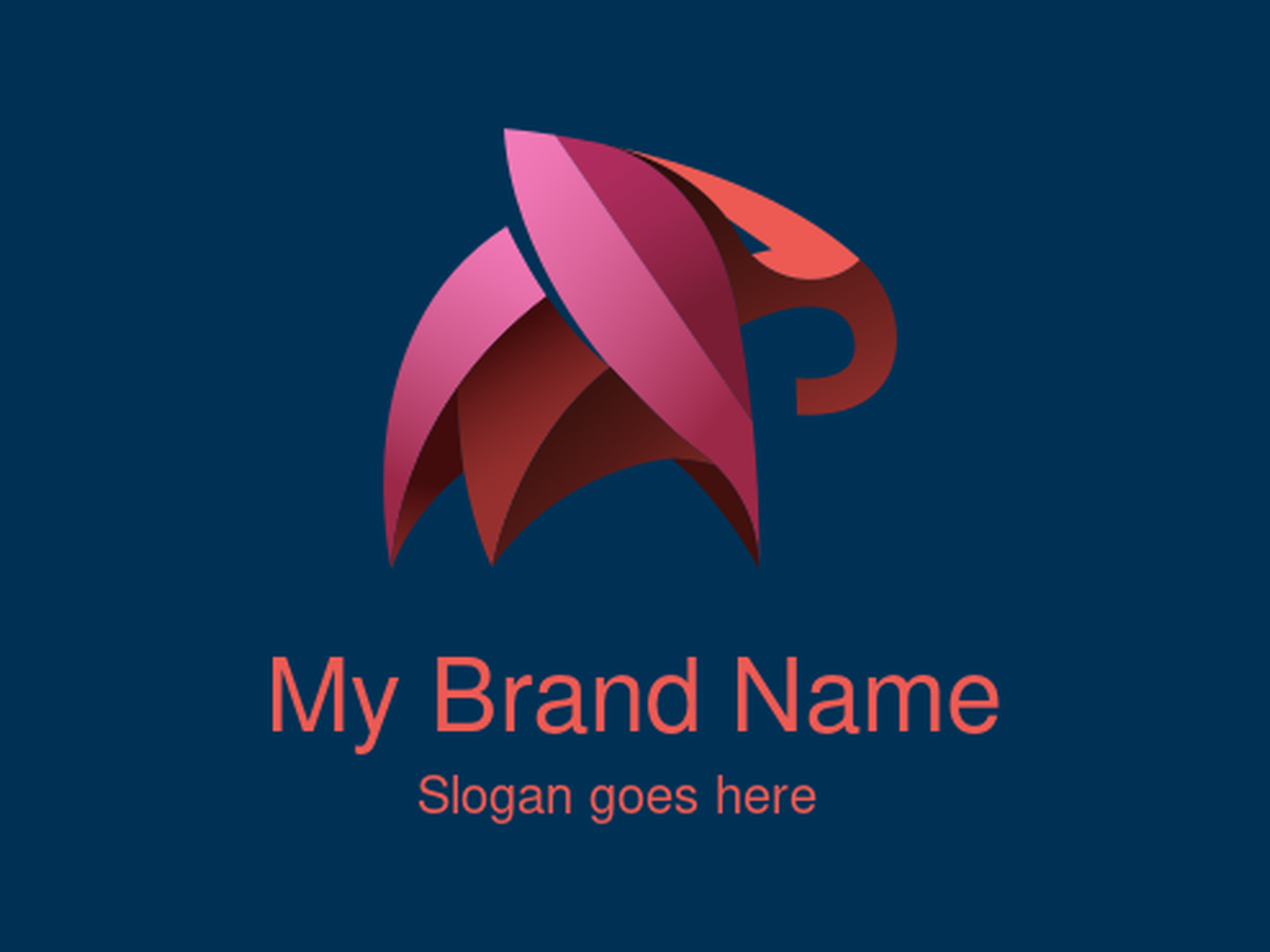 Bold Gradient Pink Elephant Logo Design for Wildlife and Cultural Heritage Brands